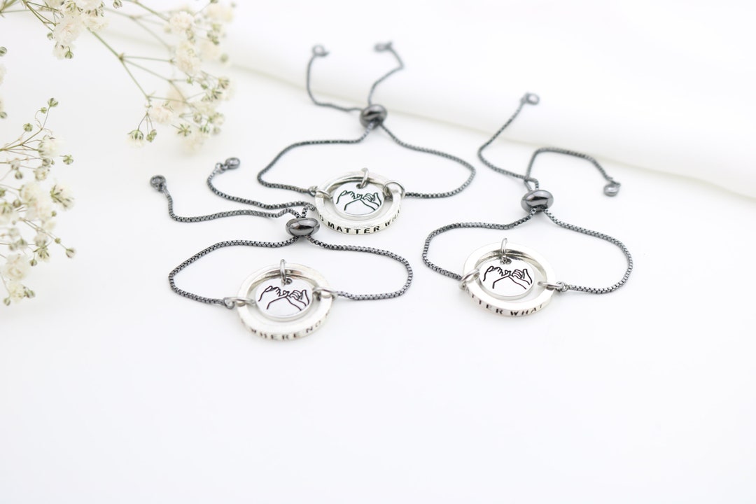 3 Matching Bracelets for Best Friends Pinky Promise Charm Etsy