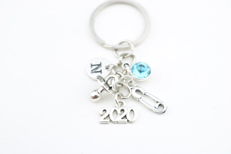 Newborn keyring gift 2020, gift for new parents, Baby Birth Gift, 2020 New Baby Gift, Baby Keychain, personalized key ring baby shower gift image 6