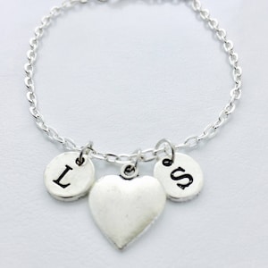 Regalo personalizado para ella, dos pulseras iniciales de joyería de pareja, regalo para amiga, pulsera minimalista, pulsera de letra de nombre regalo para mujer
