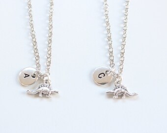Collier Magnétique Meilleure Amie - Dinosaure Et Chat, Cadeau Amitié Avec 2 Cartes De Vœux