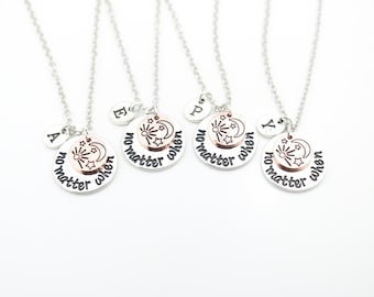 Friendship necklace for 4, Personalized matching necklaces for best friends, Long distance group gifts, Bestie gifts, BFF gifts