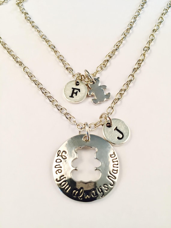 teddy bear necklace set