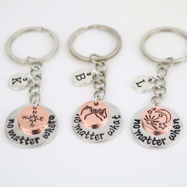 Set of 3 Friendship Keychains with Initials