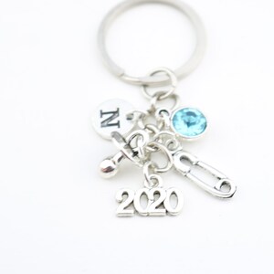 Newborn keyring gift 2020, gift for new parents, Baby Birth Gift, 2020 New Baby Gift, Baby Keychain, personalized key ring baby shower gift image 5