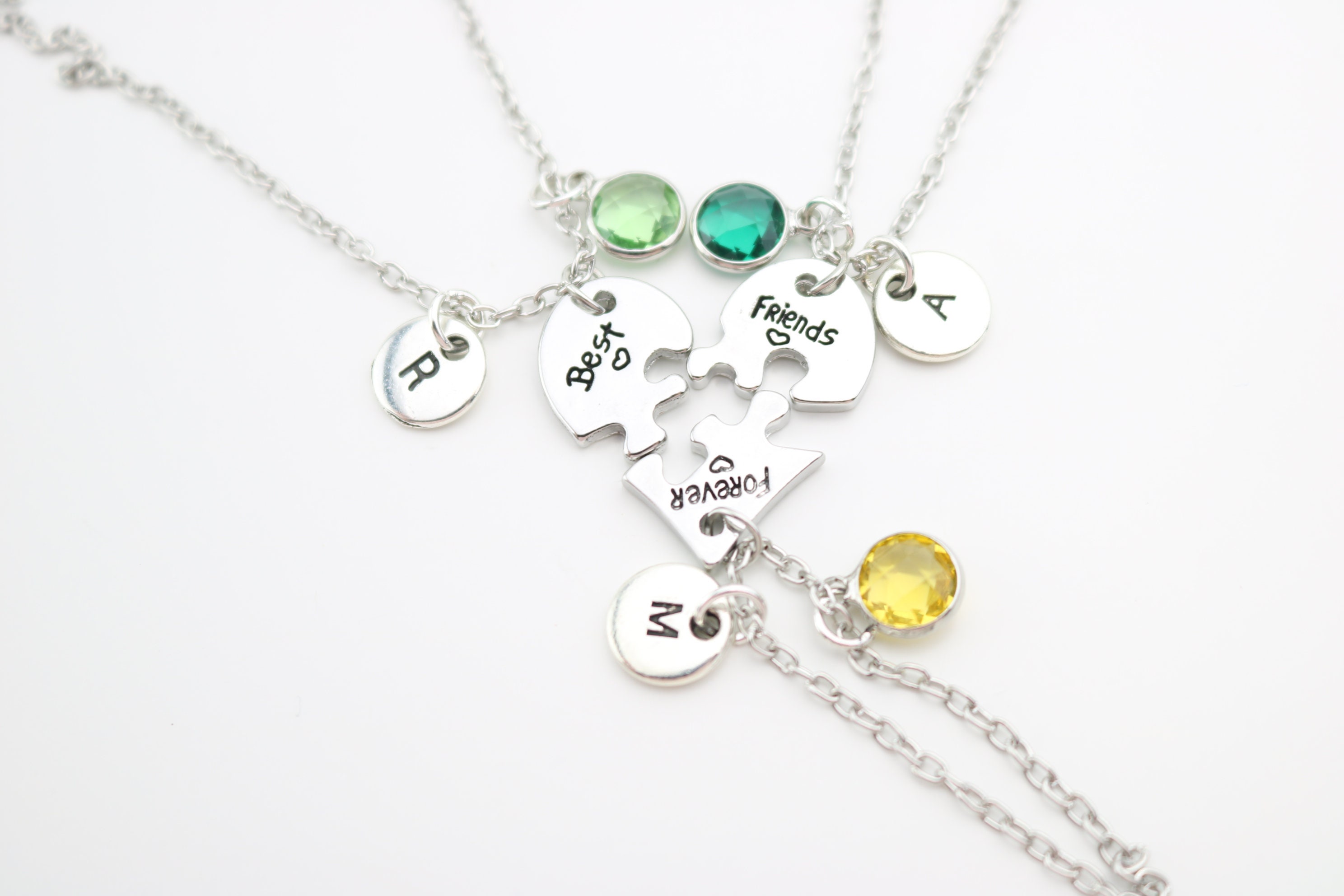 Matching Necklaces for 3 Friends 3 BFF Necklaces Three Tiny