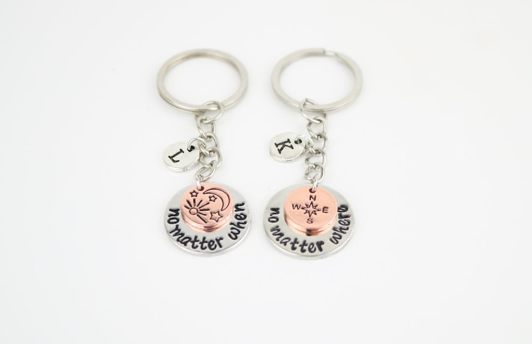 Two Friendship Keychains With Initials - Etsy