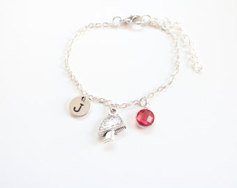 Amanita mushroom best friend anklet, Personalized friendship anklet, Unique birthstone jewelry for girls, women, kids, daughters