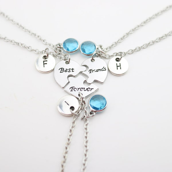 BFF Halsketten für 3, 3 Bester Freund Geschenke, Beste Freunde für immer Geschenke, Drei Freund Halskette, Bester Freund Halskette Set von 3, Freund Schmuck