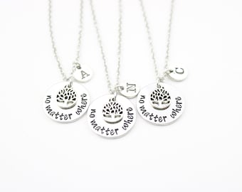 Matching Family Tree Necklace Set of 3: Personalized Initial Charms