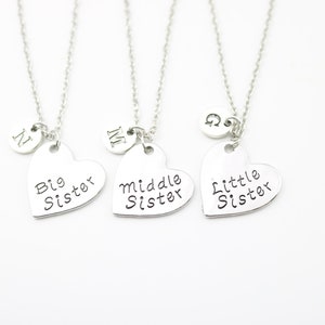3 Schwestern Matching Halsketten, Dreifach Schwestern Geschenke, Geschenkset für 3 Schwestern, drei Schwestern Halskette, personalisiertes Weihnachtsgeschenk für 3 Schwestern