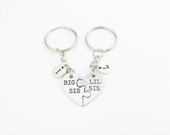 Juego de llaveros "Hermana Mayor" y "Hermana Menor": regalo personalizado para hermanas