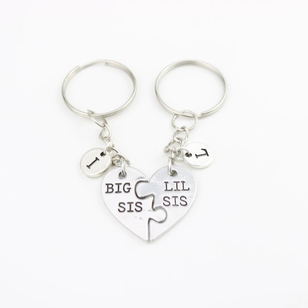 Big Sis and Lil Sis matching keychains, Personalized sister gift from sister, Little Sister and Big Sister key rings, Gifts for siblings