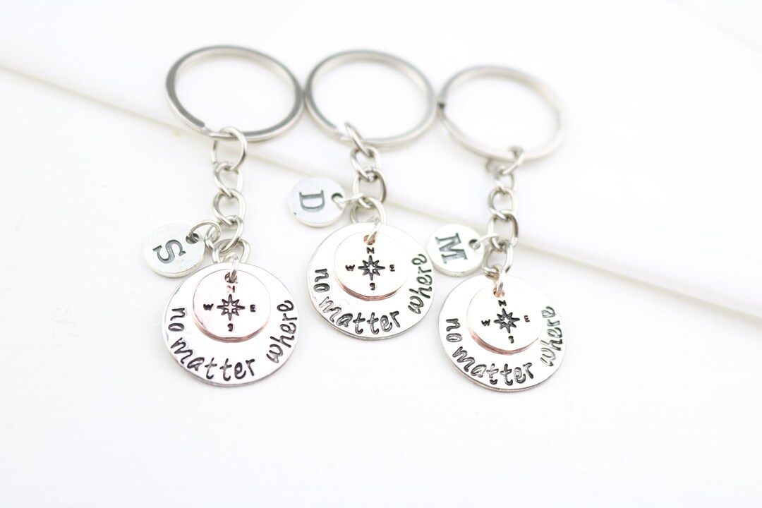 Friend Moving Away Gift, Key Ring for 3, Set of 3 Gift, Distance