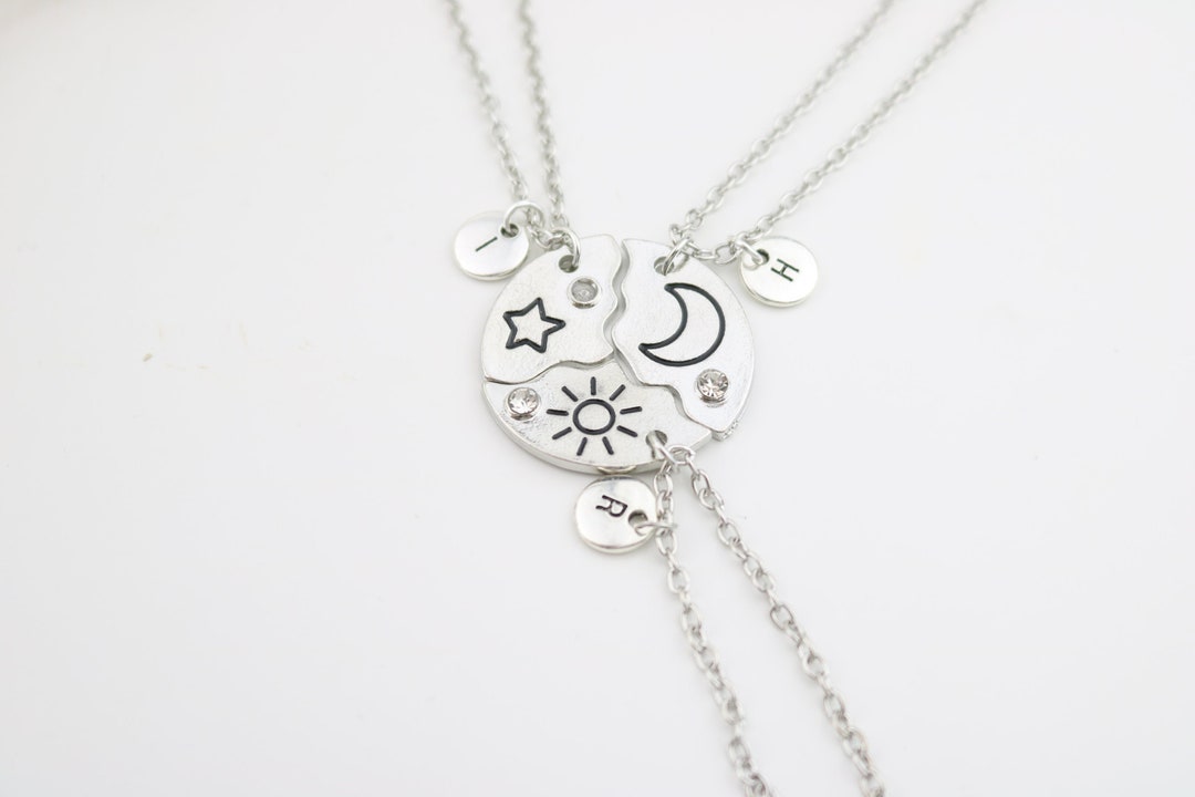 Best Friends Gifts, Moon Sun and Star Necklaces, Matching for