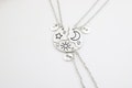 BFF Necklace Set of 3, Moon, Sun and Star, Personalized Initial Charms product logo
