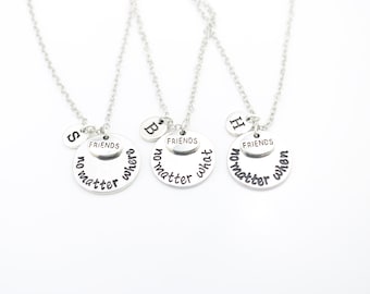 Set of 3 Friends Necklaces Personalized with Initials