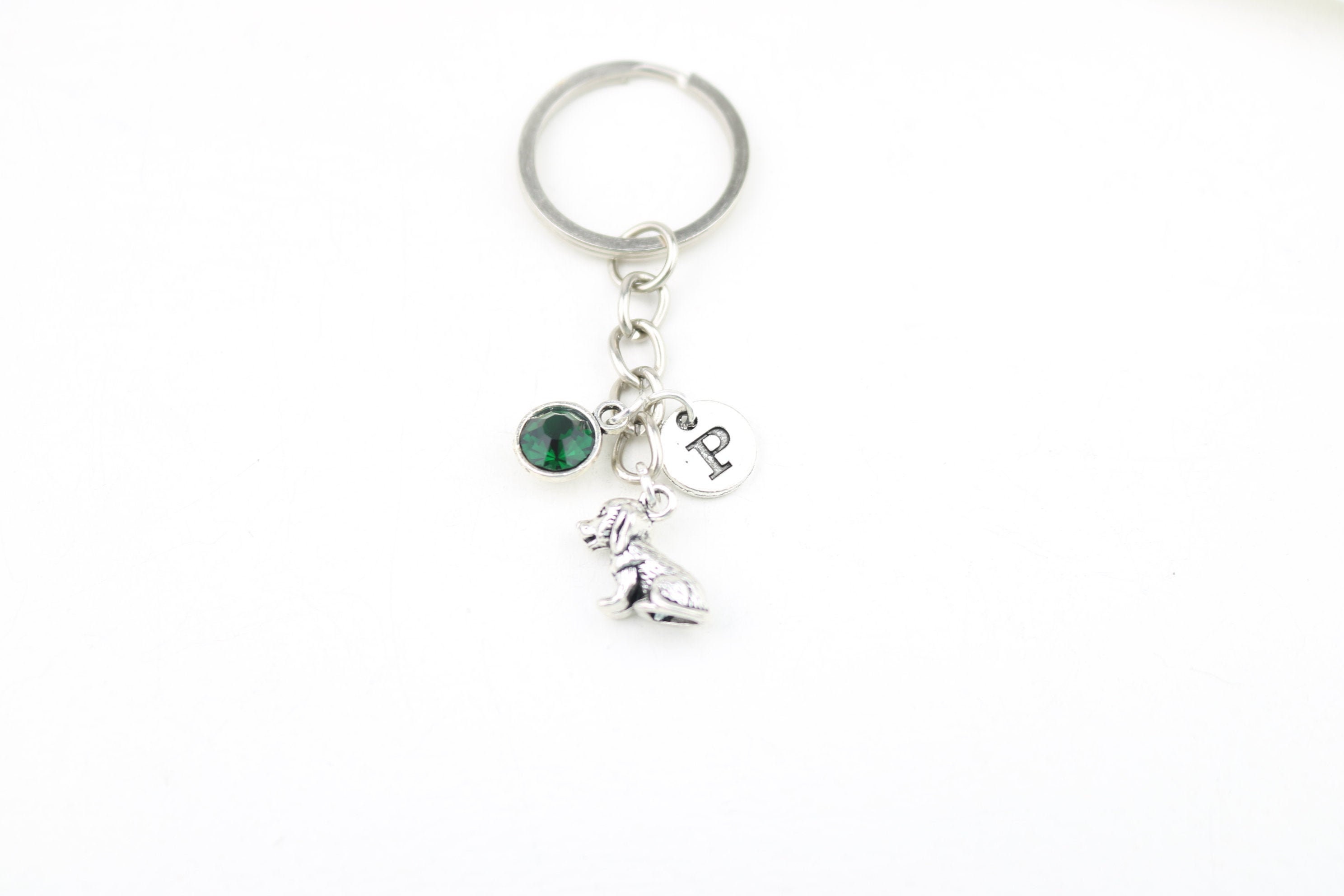 Silver Dog Keyring: Personalized Keychain, Veterinary Gift