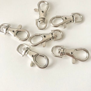 Add On Lobster Claw Clasps, Keychain Clasp, Bag hook, Swivel Snap Hook, Key ring hook, Big lobster Claw, 37x17mm, Hole: 7x15mm