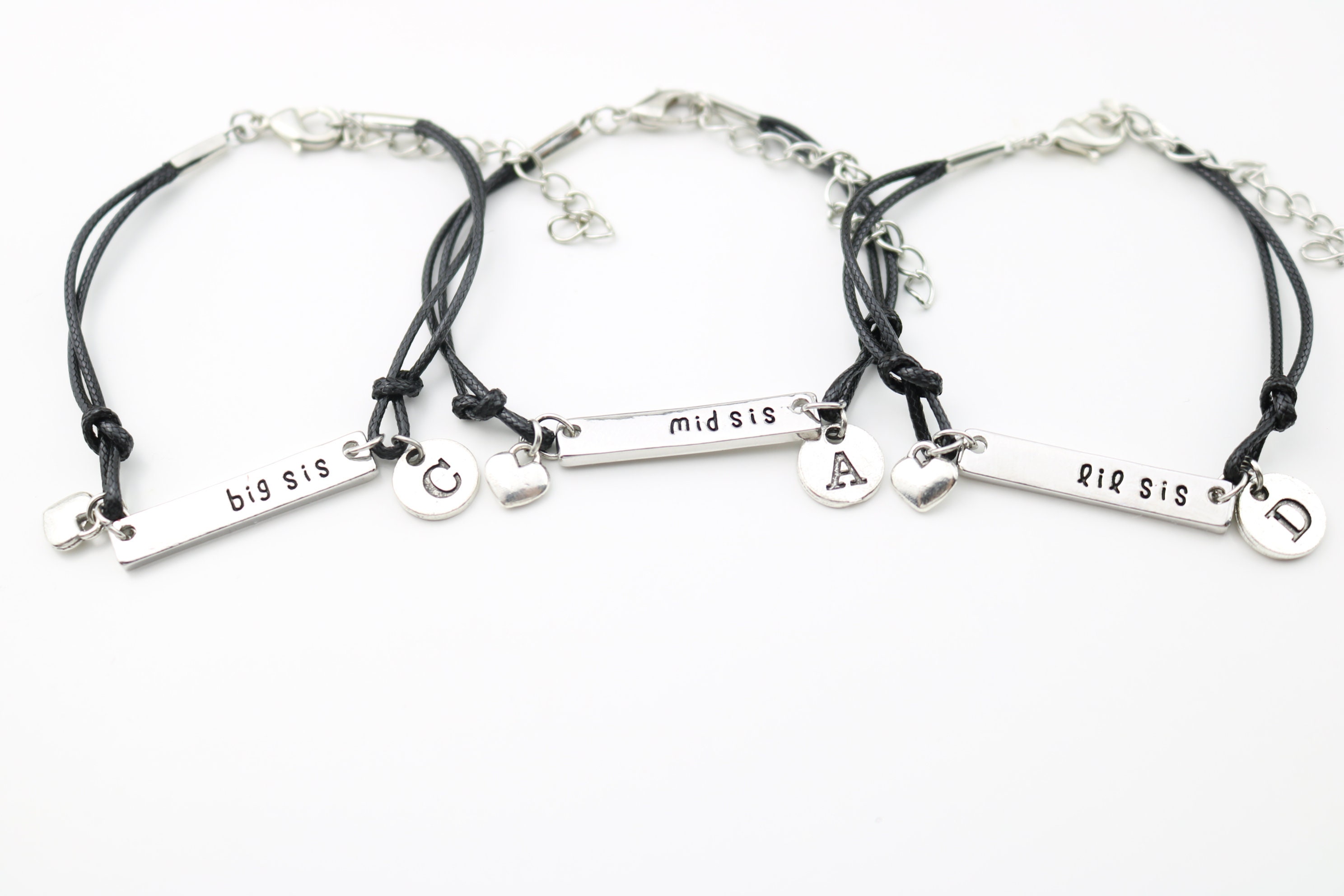 Big Sis Matching Anklets For Sisters Sister Bracelet Set Of 3: Big