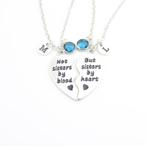 Personnalisé sœur par cœur assorti colliers bestie cadeaux, soul sisters cadeau d’amitié pour 2, bijoux sentimentaux uniques cadeaux adolescente