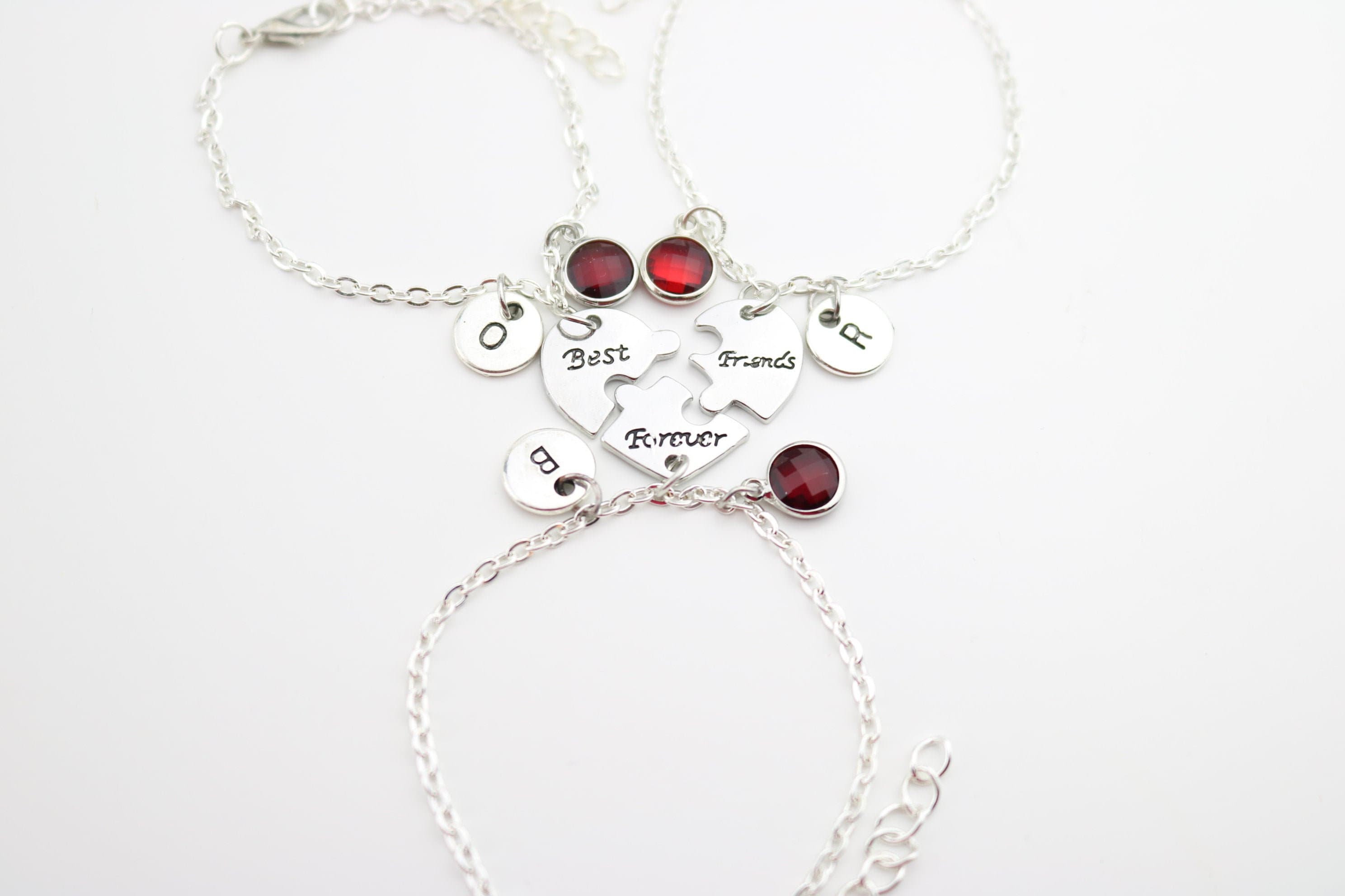 Bracelets D'amitié Magnétiques Pour 3 Personnes – Design Trèfle à 4 Feuilles Qui Se Sépare En 3 Cœurs, Longueur Réglable 24 Cm