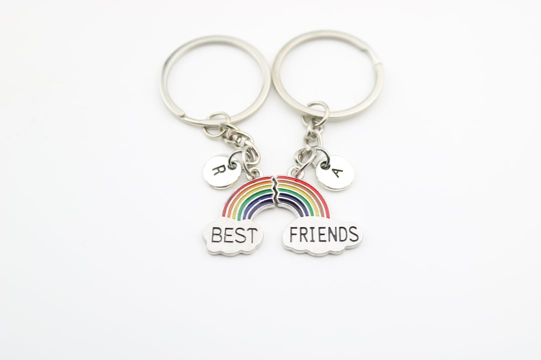 2 Best Friend Keychain Set, BFF Keychain Set of 2, Best Friend Keyring