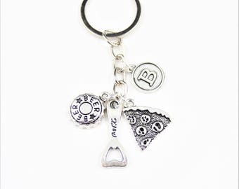 Sleutelhanger pizza en bier: gepersonaliseerd cadeau voor junkfood