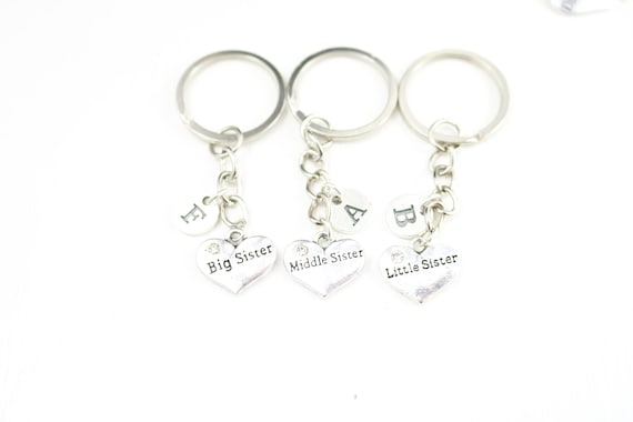 3 Sister Keychain Keyring for Sisters Set of 3 Big Middle Etsy UK