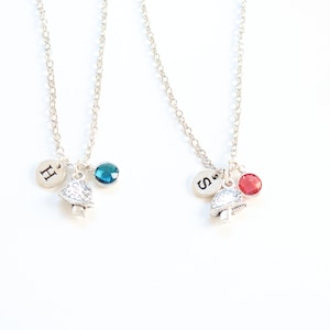 2 collares de setas para mejores amigos, hermanas, hijas, hermanos, collares de amistad personalizados, regalos únicos de joyería de piedra de nacimiento BFF