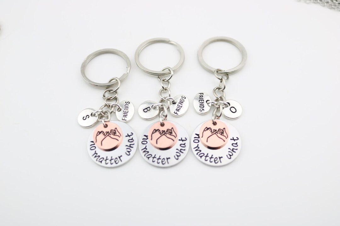 Set of 3 BFF Keychains With Pinky Promise Charms and Etsy