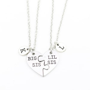 Big Sis & Lil Sis Matching Necklace Set Personalized with Initials