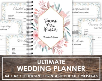 wedding planner printable printable wedding planner engagement gift rustic wedding planner book wedding organizer to do wedding list