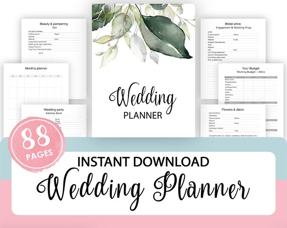 Printable Wedding Planner Boho Color Wedding Planner Color | Etsy