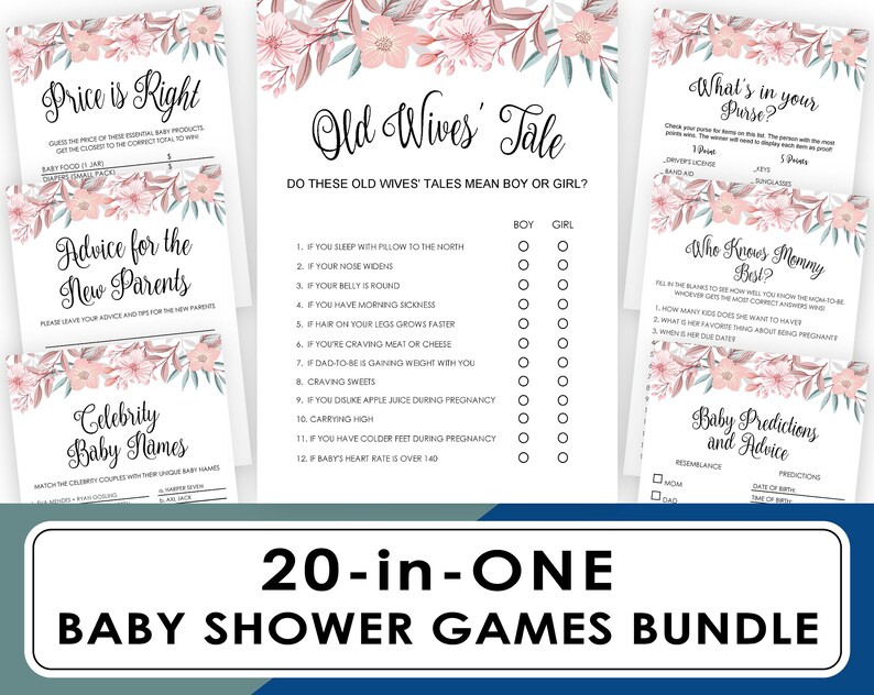 Baby Shower Games Scattergories Baby Shower Activite Baby Etsy