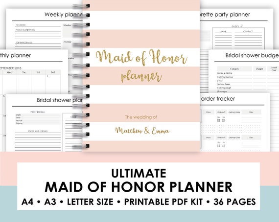 Soft image pertaining to maid of honor printable planner Enterprising image pertaining to maid of honor printable planner