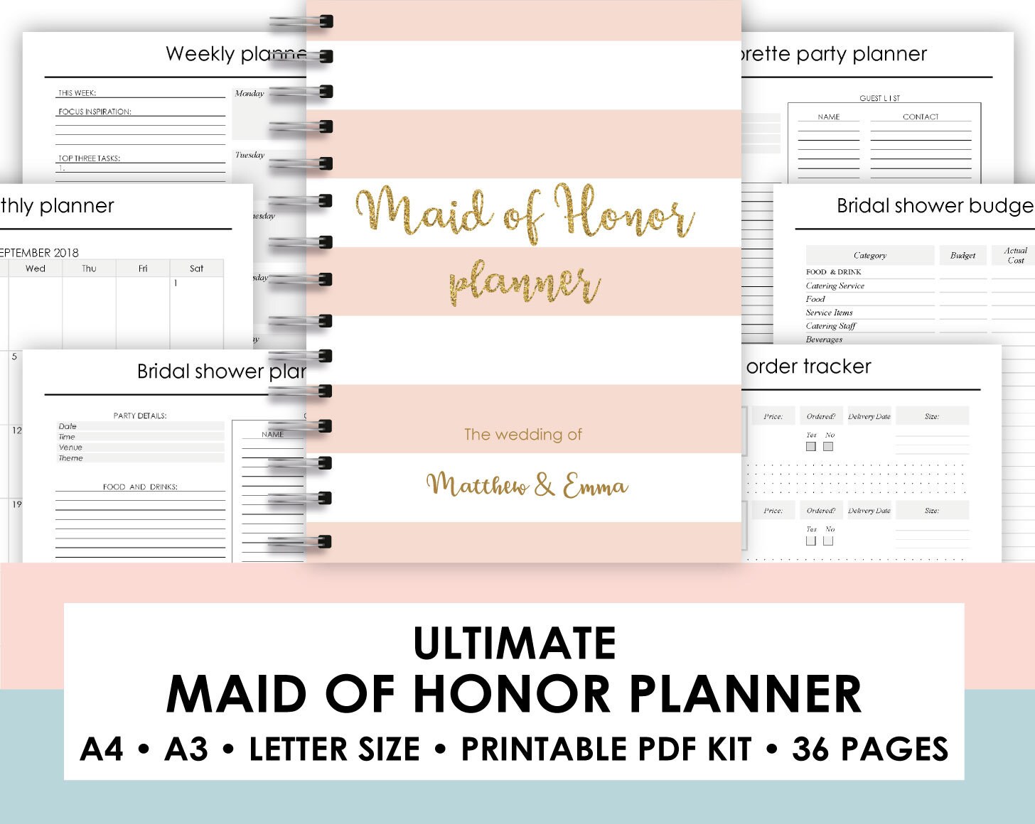 Maid of honor planner printable Maid of Honor Planner | Etsy