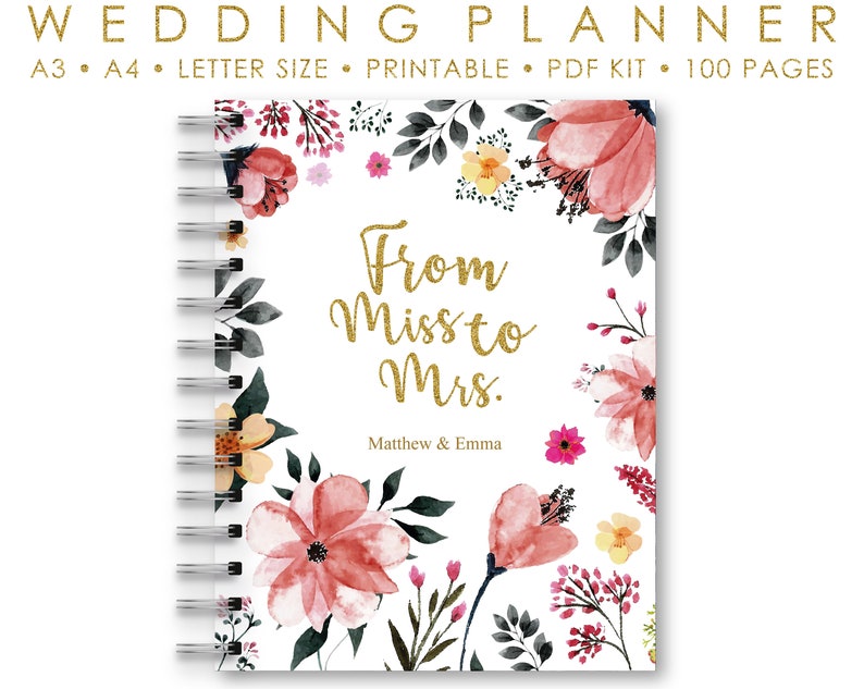 Wedding Planner Printable Wedding Binder Wedding Checklist Etsy