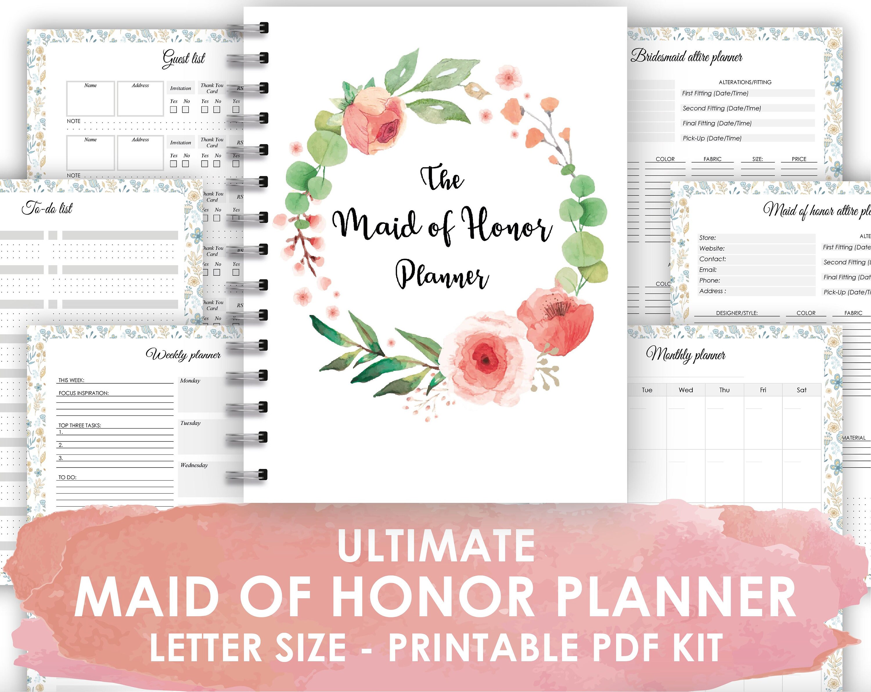 Maid of honor planner printable Maid of Honor Planner | Etsy