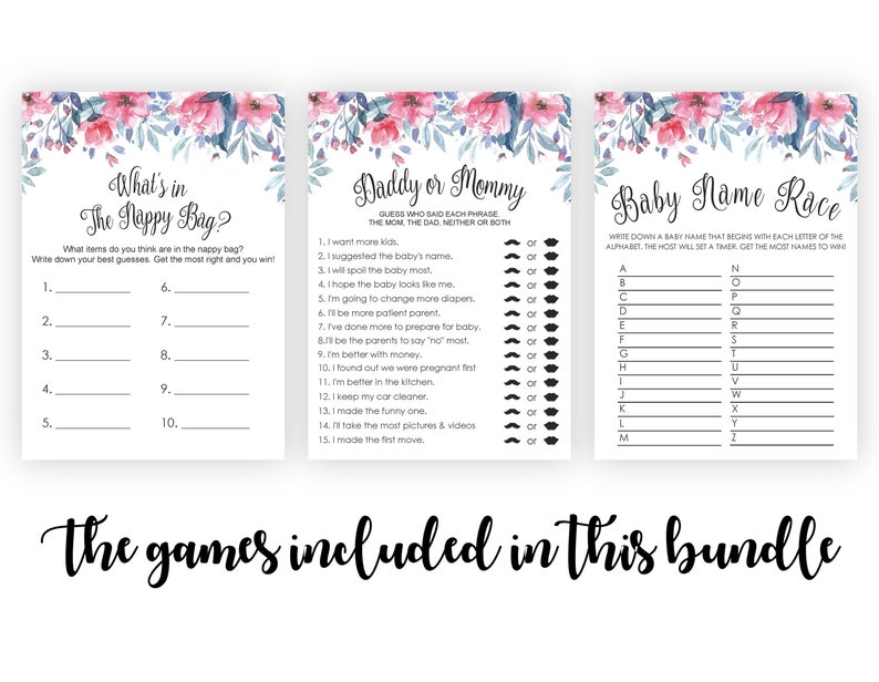 Printable Baby Shower Games Rose Gold Baby Shower Games Pack Rose Gold Baby Shower Ideas 7 Baby Shower Games Bundle Baby Shower