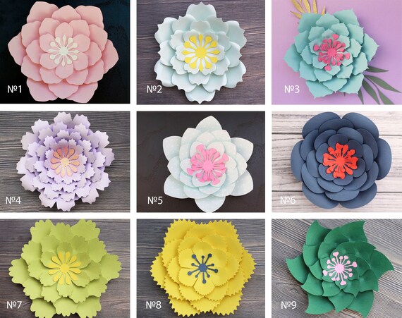 Download Paper Flowers Paper Flower Template Cricut Svg Unicorn Etsy