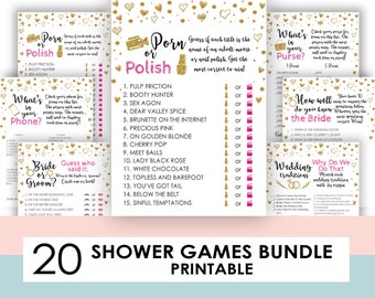 Porn or Polish, Porn or Poland, Unique Bachelorette Party Game, Bridal Shower Game, Favor Tags, INSTANT DOWNLOAD, Digital, Printable