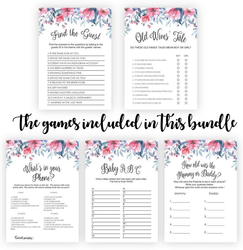 Printable Baby Shower Games Rose Gold Baby Shower Games Pack Rose Gold Baby Shower Ideas 7 Baby Shower Games Bundle Baby Shower