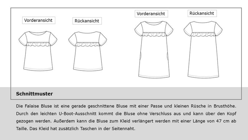 E-Book Falaise Blouse & Dress Sewing Pattern image 2