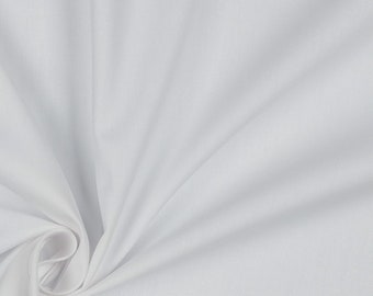 Organic cotton poplin fabric (GOTS) plain | white