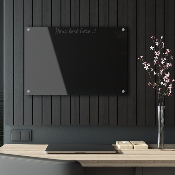 Black Acrylic Erase Board | Acrylic Calendar Dry Erase Board | Family Organizer Acrylic Board | Wall Calendar Planner | Monthly Calendar