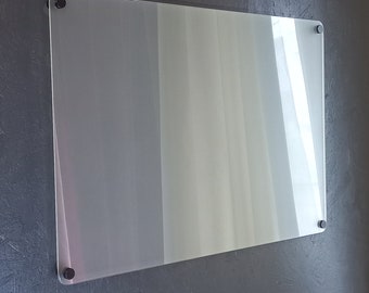 Clear Matt Tempered Glass Dry Erase Whiteboard | Dry Erase Safe Sandblast Glass To-Do List Board | Large Vision Board | Home Office Decor