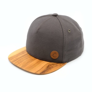Capica, women caps, men hats, Baseball cap, cap with wooden brim/visor, Snapback hat, original cap, grey brown hat, cap, hat, free engraving