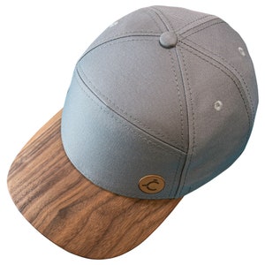 Snapback hat, man hat, woman cap, logo hats, Baseball cap, cap with wooden brim/visor, original cap, grey hat, caps, hats, free engraving