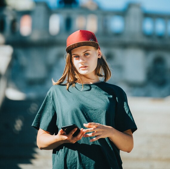 Red Vine Cap With Wooden Brim EXCLUSIVE 