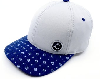 Casquette de baseball CAPICA, gris avec motif Blueprint, unisexe, 6 panneaux,